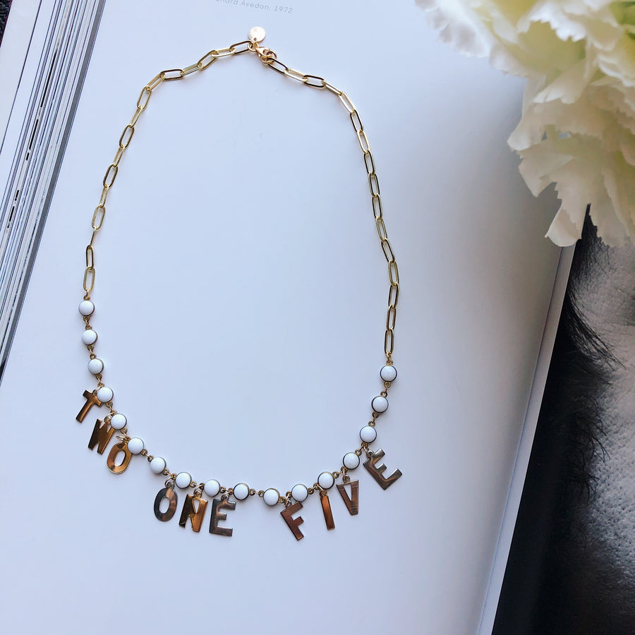 VINTAGE LETTERS NECKLACE - TWO ONE FIVE