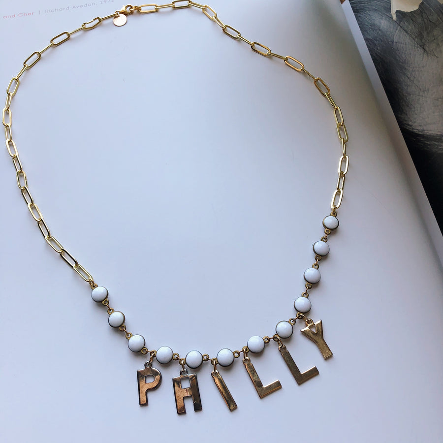 VINTAGE LETTERS NECKLACE - PHILLY