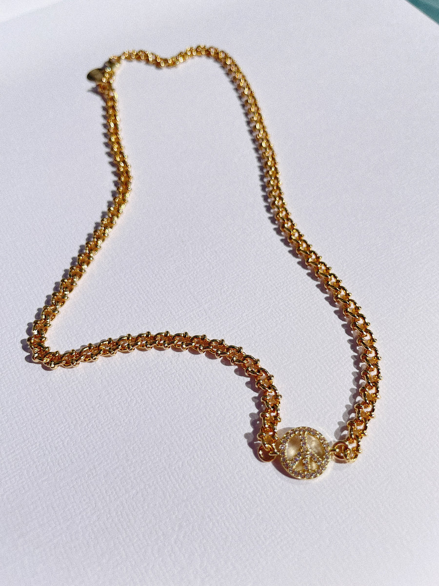 BALL LINK CHAIN CHARM NECKLACE