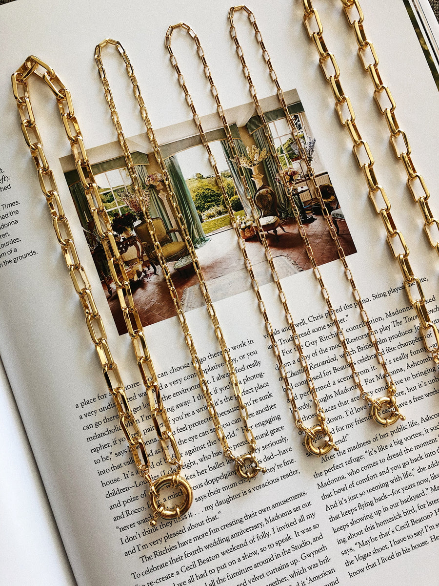 SMALL NAUTICAL CLASP CHAIN NECKLACE : GOLD FILLED