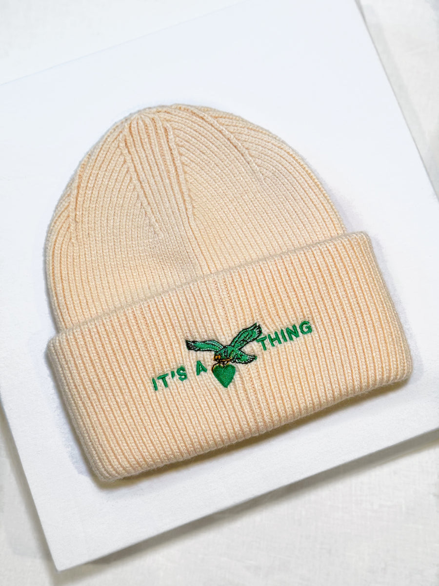 IT’S A THING OVERSIZED RIBBED BEANIE- SAND