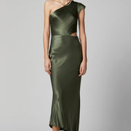 BEC + BRIDGE DELPHINE ASYM MIDI DRESS - FERN | Shop Trendy and Contemporary  Clothing for Women