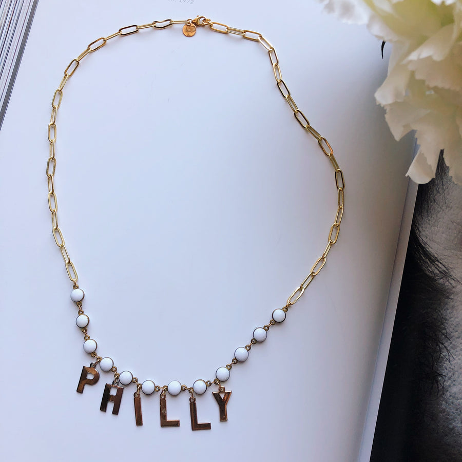 VINTAGE LETTERS NECKLACE - PHILLY
