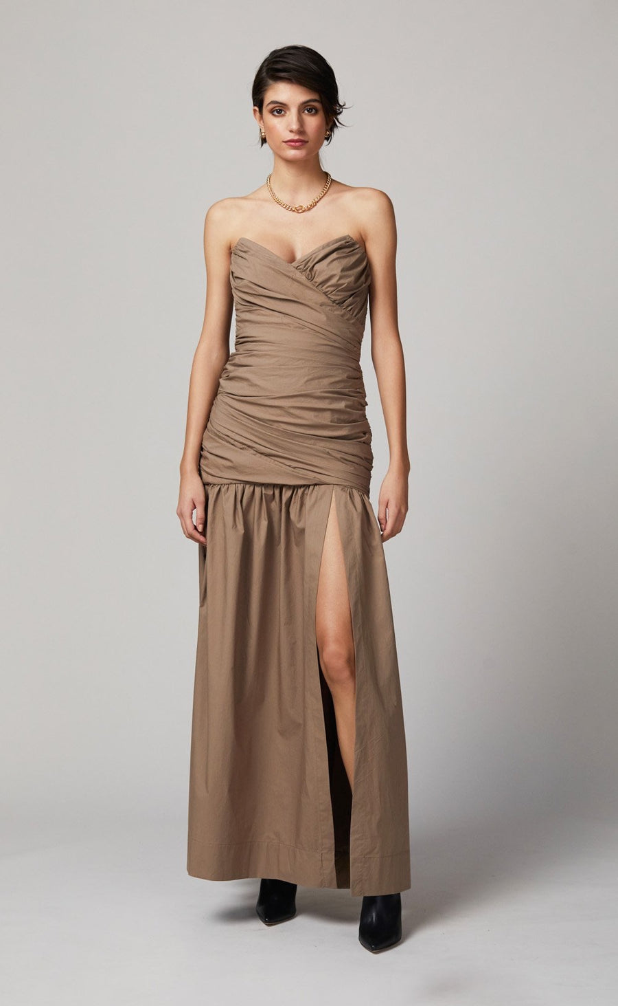 bec and bridge silk midi dress BEC + BRIDGE WINSLOWE MIDI DRESS - MOCHA