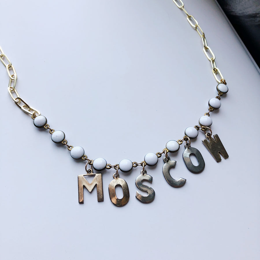 VINTAGE LETTERS NECKLACE - MOSCOW