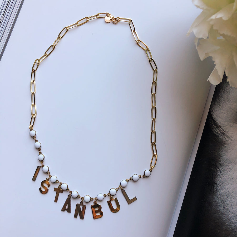 VINTAGE LETTERS NECKLACE - ISTANBUL