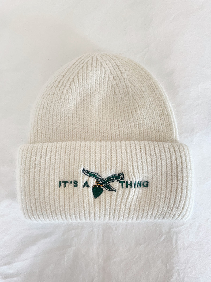 IT’S A THING OVERSIZED RIBBED BEANIE- IVORY