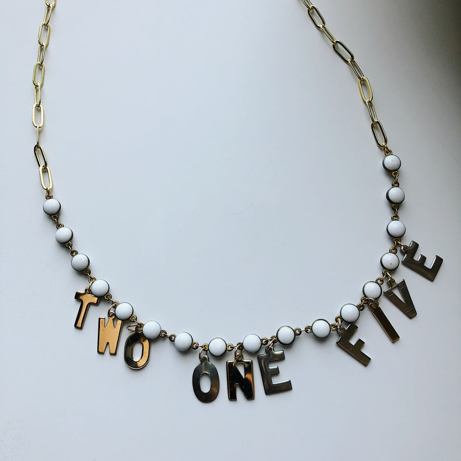 VINTAGE LETTERS NECKLACE - TWO ONE FIVE