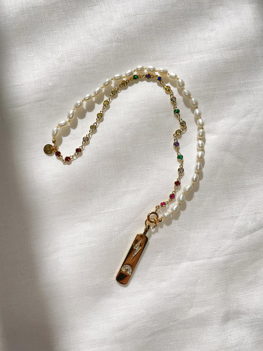 CLAIRE RAINBOW PEARL NECKLACE